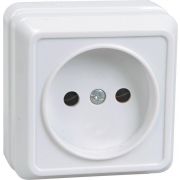 Розетка 1-м ОП Октава 10А IP20 без заземл. бел. IEK ERO10-K01-10-DC